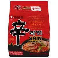 Nongshim Gourmet Spicy Shin Noodles Soup Family Pack - 4 ct