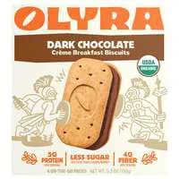 Olyra Organic Dark Chocolate Sandwich Breakfast Bars Biscuits - 4 ct
