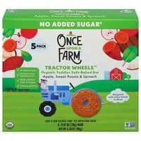 Once Upon a Farm Tractor Wheels Organic Apple/Sweet Pot/Spinach Bars 5 ct
