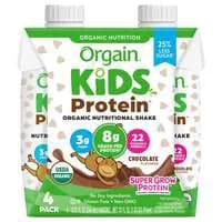 Orgain Kids Organic Chocolate Protein Nutritional Shakes - 4 pk