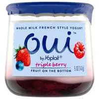 Oui by Yoplait Whole Milk Fruit Bottom Triple Berry French Style Yogurt