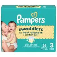 Pampers Swaddlers Size 3 Baby Diapers 16-28 lb
