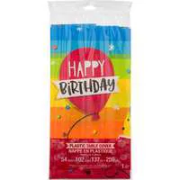 Party Creations Table Cover Hoppin' Birthday Cake 54 x 102 Inch