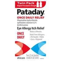 Pataday Once Daily Relief Eye Allergy Itch Relief - 2 ct