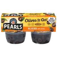 Pearls California Sliced Ripe Black Olives To Go! Snack Cups - 4 ct