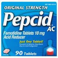 Pepcid AC Acid Reducer Original Strength Famotidine 10 mg Tablets