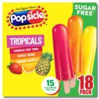 Popsicle Sugar Free Tropicals Assorted Fruit Ice Pops - 18 ct