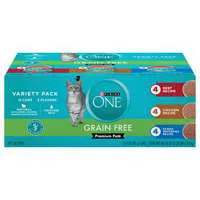 Purina ONE Natural Grain Free Pate Variety Pack Wet Cat Food - 12 ct