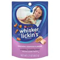 Purina Whisker Lickin's Yummy Chicken & Seafood Crunchy Cat Treats