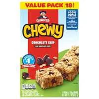 Quaker Chewy Chocolate Chip Granola Bars Value Pack - 18 ct