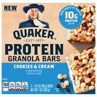 Quaker Cookies & Cream 10g Protein Granola Bars - 5 ct