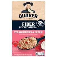 Quaker Fiber Strawberries & Cream Instant Oatmeal - 8 ct