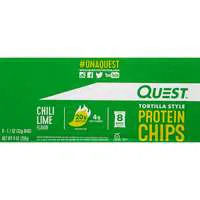 Quest Gluten Free Chili Lime 20g Tortilla Style Protein Chips - 8 ct
