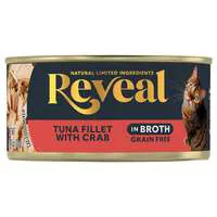 Reveal Grain Free Nautral Tuna Fillet with Crab in Broth Cat Food Mixer