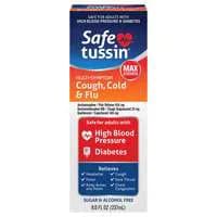 Safetussin Max Strength Multi-Sympton Cough Cold & Flu Syrup Cherry Menthol