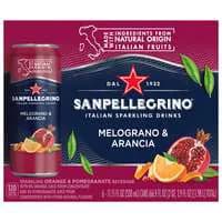 San Pellegrino Sparkling Orange & Pomegranate Beverage All Natural - 6 pk