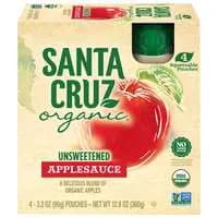 Santa Cruz Organic Gluten Free Applesauce Squeezable Pouches - 4 ct