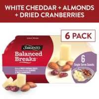 Sargento Balanced Breaks Cheddar Cheese Almonds & Cranberries Snack - 6 ct