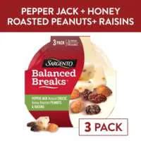 Sargento Balanced Breaks Pepper Jack Cheese Roasted Peanuts & Raisins 3 ct
