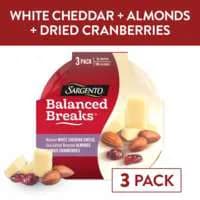 Sargento Balanced Breaks White Cheddar Cheese Almonds & Cranberries 3 ct