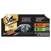 SHEBA Perfect Portions Cuts in Gravy Variety Wet Cat Food - 12 Twin Packs