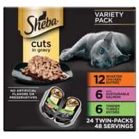 SHEBA Perfect Portions Cuts in Gravy Variety Wet Cat Food - 24 Twin Packs