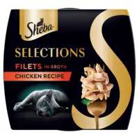 SHEBA Selections Chicken Recipe Filets in Broth Cat Meal Complement