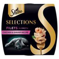 SHEBA Selections Chicken & Shrimp Filets in Broth Cat Meal Complement