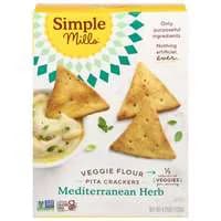 Simple Mills Gluten Free Mediterranean Herb Veggie Flour Pita Crackers
