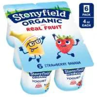 Stonyfield Organic Kids Whole Milk Strawberry Banana Yogurt Cups - 6 ct