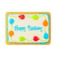 Stop & Shop Bakery Happy Birthday Cake with Teal Border 1/4 Sheet