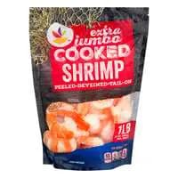 Stop & Shop Cooked Tail-On Peeled X-Jumbo Shrimp 16-20 ct per lb Frozen