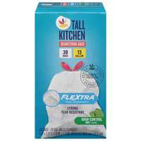 Stop & Shop Flextra Odor Control Mint Tall Kitchen Drawstring Bags 13 Gal