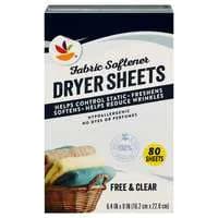 Stop & Shop Free & Clear Fabric Softener Dryer Sheets Hypoallergenic
