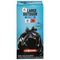 Stop & Shop Large Outdoor Flap Tie Trash Bags 30 Gallon