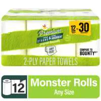 Stop & Shop Premium Any Size White Monster Roll 2-Ply Paper Towels -12 ct