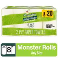 Stop & Shop Premium Any Size White Monster Roll 2-Ply Paper Towels - 8 ct