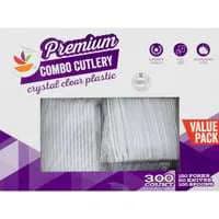 Stop & Shop Premium Colored Combo Crystal Clear Plastic Cutlery
