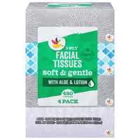 Stop & Shop Soft & Gentle Unscented 3-Ply Facial Tissue 120 ct ea - 4 pk