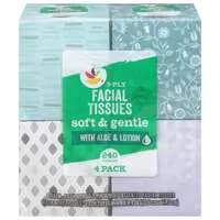 Stop & Shop Soft & Gentle Unscented 3-Ply Facial Tissue 60 ct ea - 4 pk