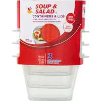 Stop & Shop Soup & Salad Containers & Lids 2 Cups