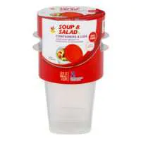 Stop & Shop Soup & Salad Containers & Lids 4 Cups