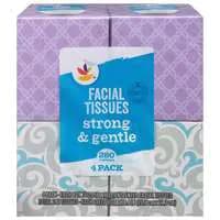 Stop & Shop Strong & Gentle Unscented 2-Ply Facial Tissue 70 ct ea - 4 pk