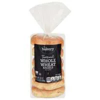 Stop & Shop The Bakery Traditional Whole Wheat Pre-Sliced Bagels - 6 ct