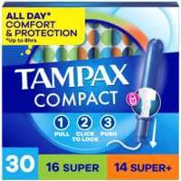 Tampax Compact Unscented Super/Super Plus Tampons