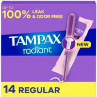 Tampax Radiant Unscented Regular Tampons