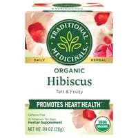 Traditional Medicinals Organic CaƯeine Free Hibiscus Herbal Tea Bags