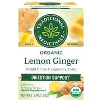 Traditional Medicinals Organic CaƯeine Free Lemon Ginger Herbal Tea Bags