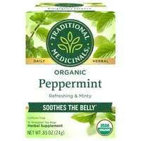 Traditional Medicinals Organic CaƯeine Free Peppermint Herbal Tea Bags