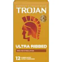 Trojan Ultra Ribbed Lubricated Latex Condoms